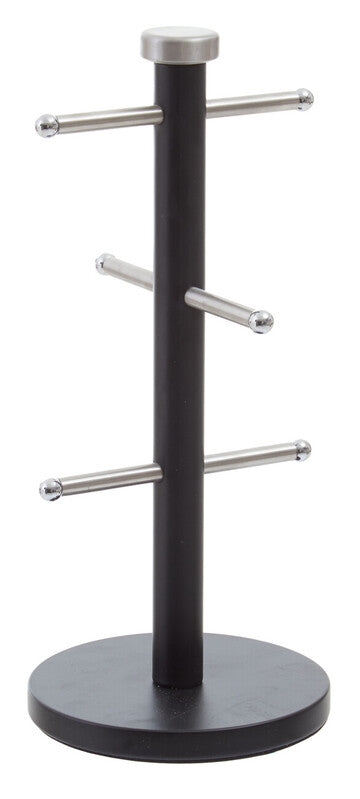 Hirano Matt Black Metal 6 Cup Mug Tree