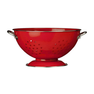 Hollis Retro Red Enamel Colander