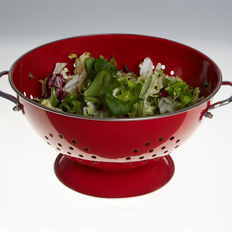 Hollis Retro Red Enamel Colander