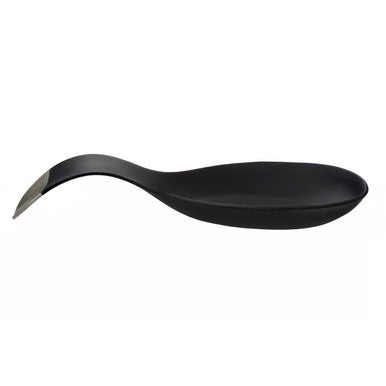 Black spoon on a white background