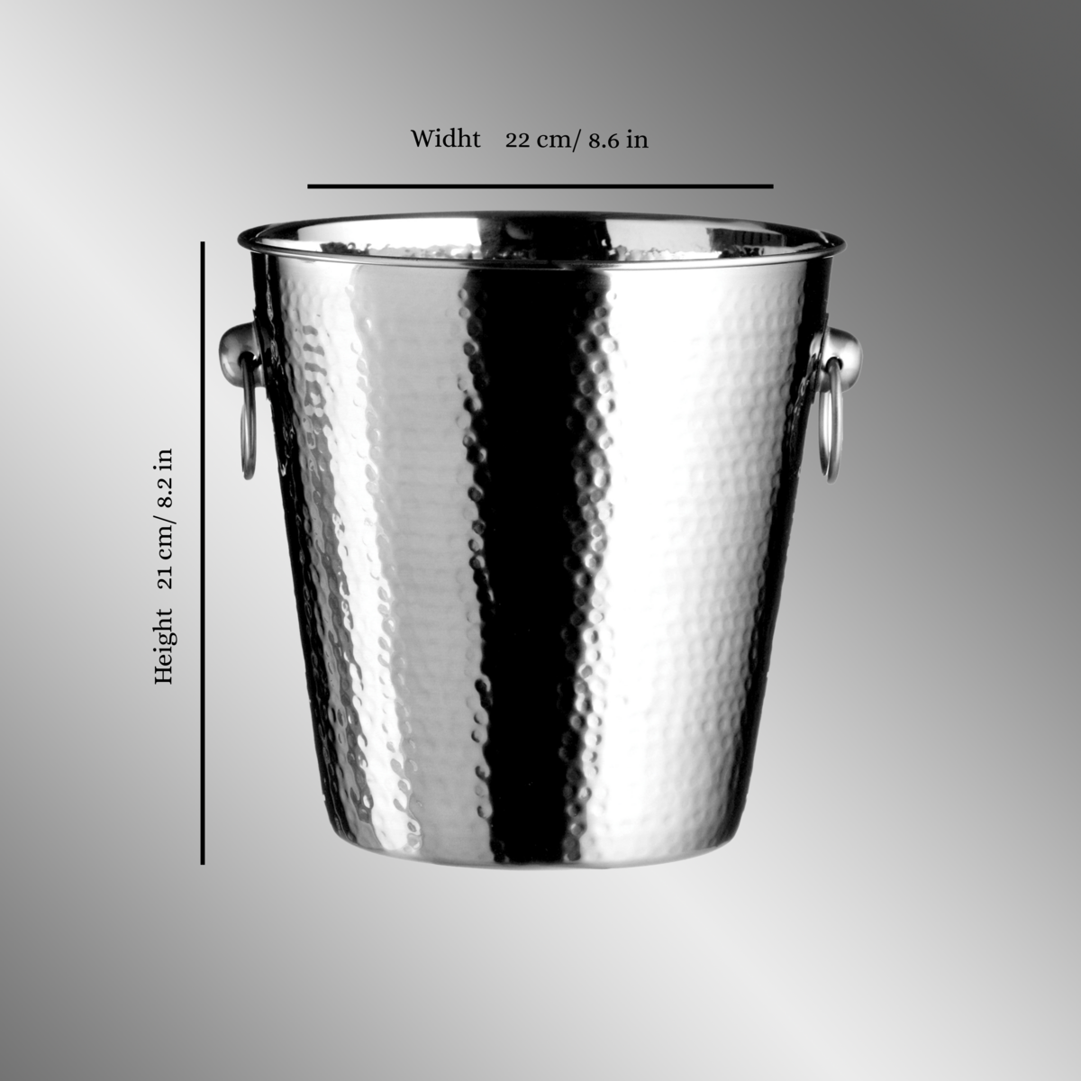 Hammered Effect Stainless Steel Champagne Bucket | Mixology
