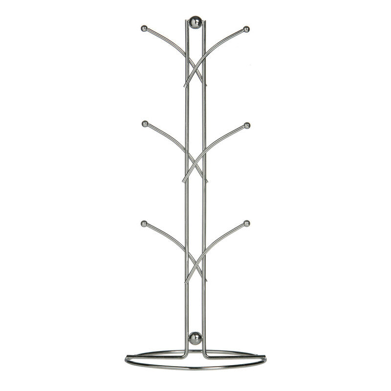 Helix Chrome 6 Cup Mug Tree