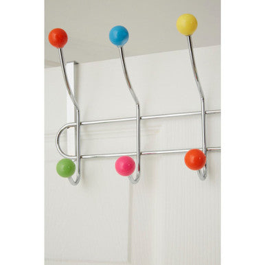 Over Door Multi Colour Plastic Balls 10 Hook Hanger