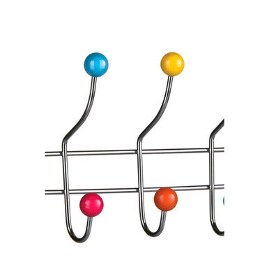 Over Door Multi Colour Plastic Balls 10 Hook Hanger