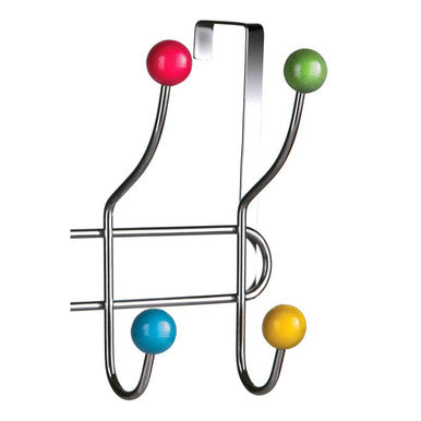 Over Door Multi Colour Plastic Balls 10 Hook Hanger