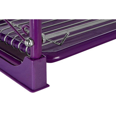 Laurie Purple Enamel Frame 2 Tier Dish Drainer