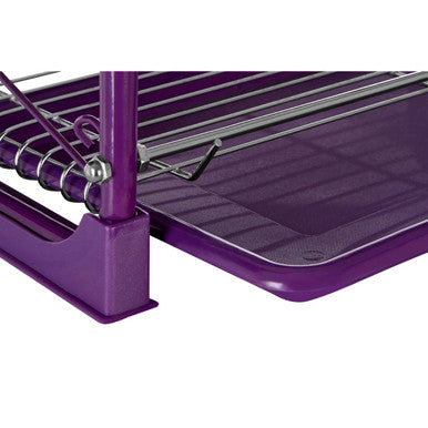 Laurie Purple Enamel Frame 2 Tier Dish Drainer