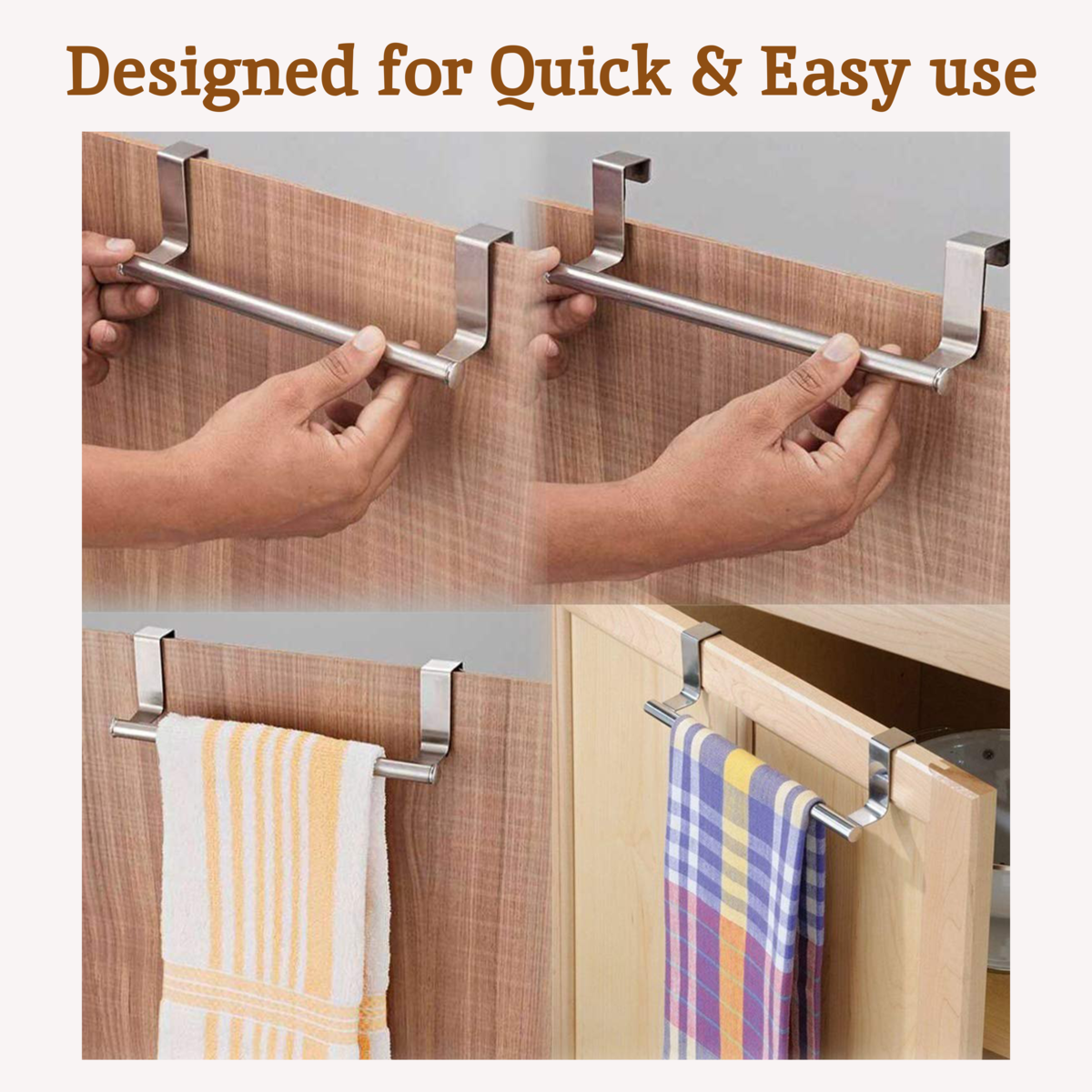 Over Door Kitchen Towel Hanging Rail