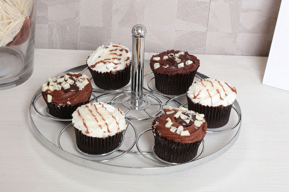 Swirl Chrome 6 Cup Cake Stand