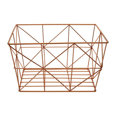 Vertex Copper Finish Tapered Wire Basket