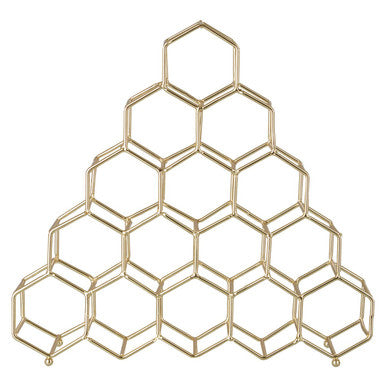 Gold honeycomb pattern on a white background