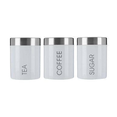 Liberty White Enamel Tea Coffee And Sugar Set