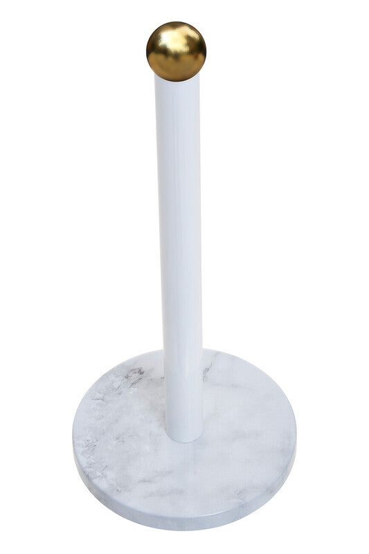 Easton White Marble Effect and Gold Kitchen Roll Holder