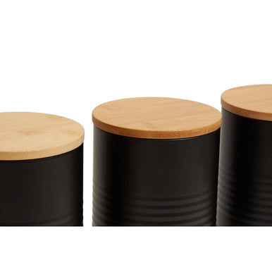 Set Of Three Alton Black Cannisters