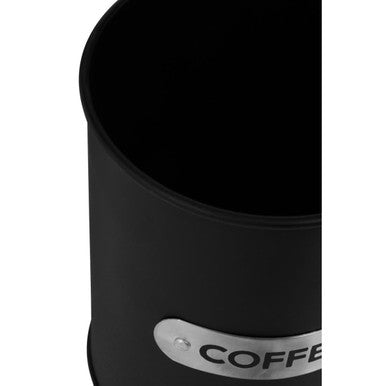 Liberty Black Enamel Coffee Canister With White Marble Lid