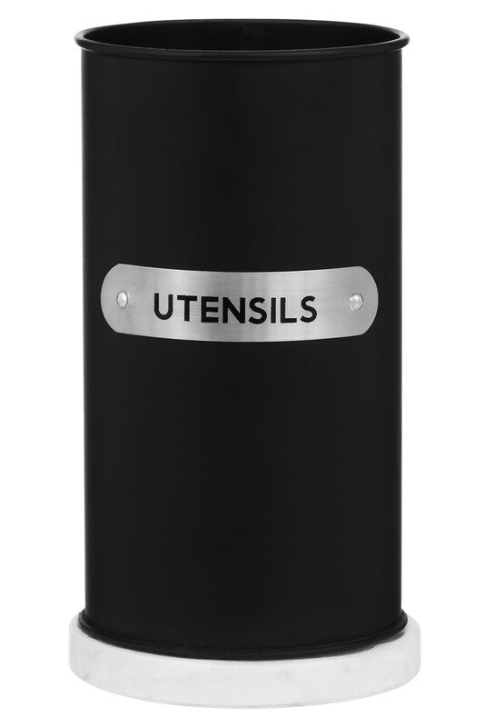 Black utensil holder with &