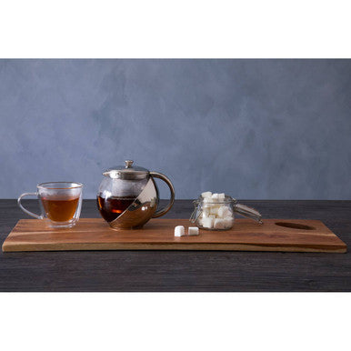 Infuser 650Ml Grey Stainless Steel And Glass Teapot