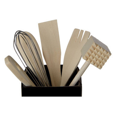 Vintage Home Black Utensil Holder With 6 Utensils