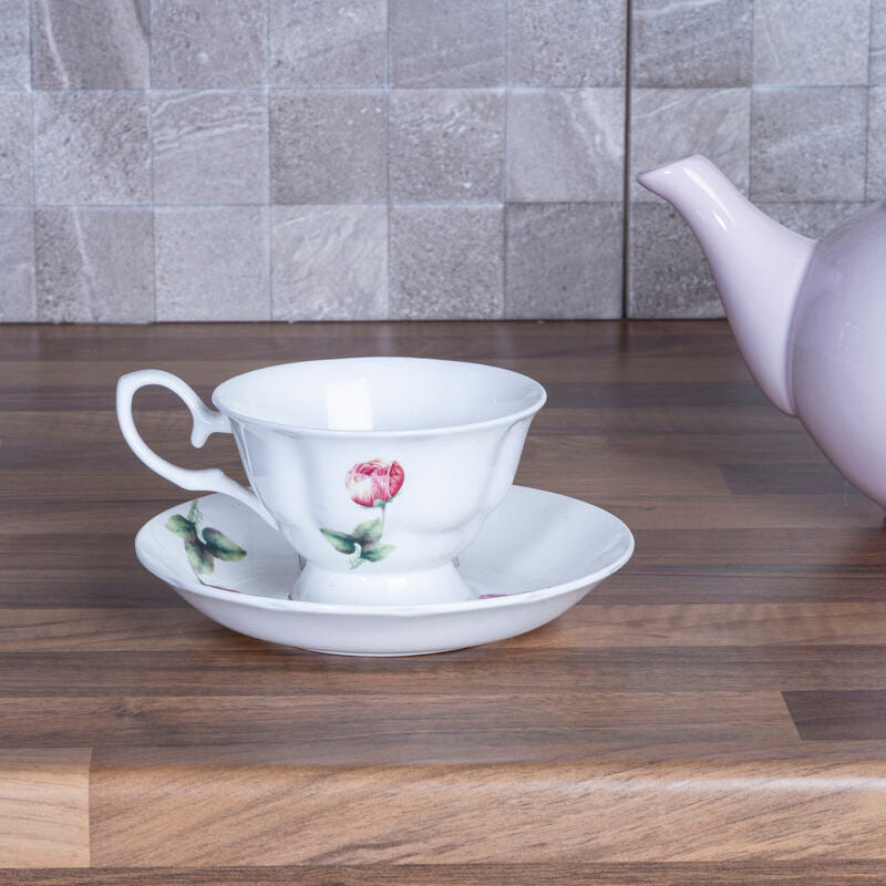 Peony Cup And Saucer