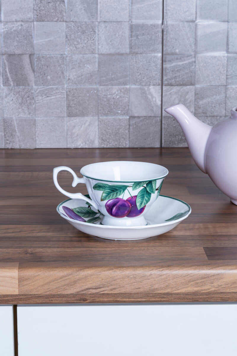 Orchard Fruits Sugar Plum Cup And Saucer