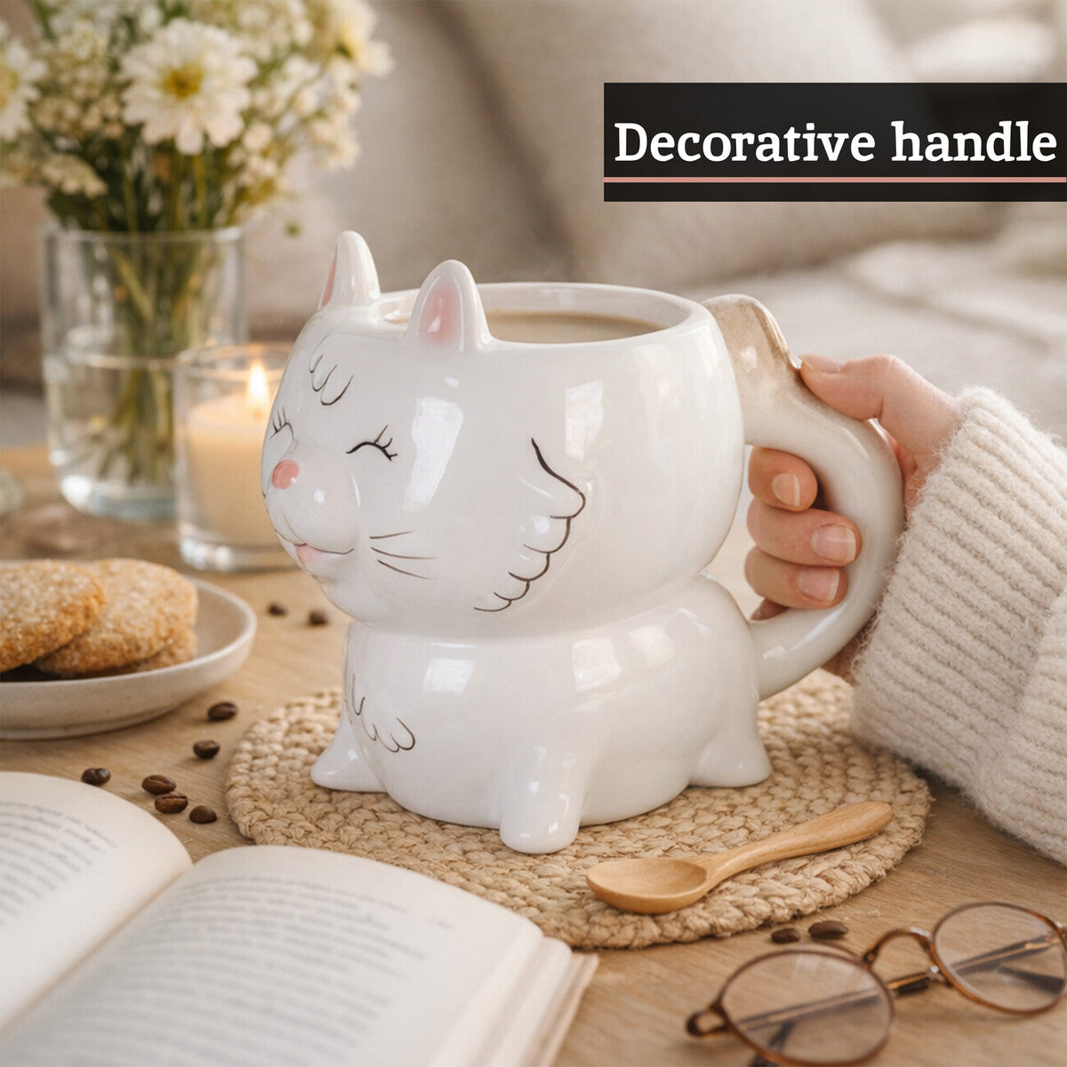 Gigil White Cat Mug