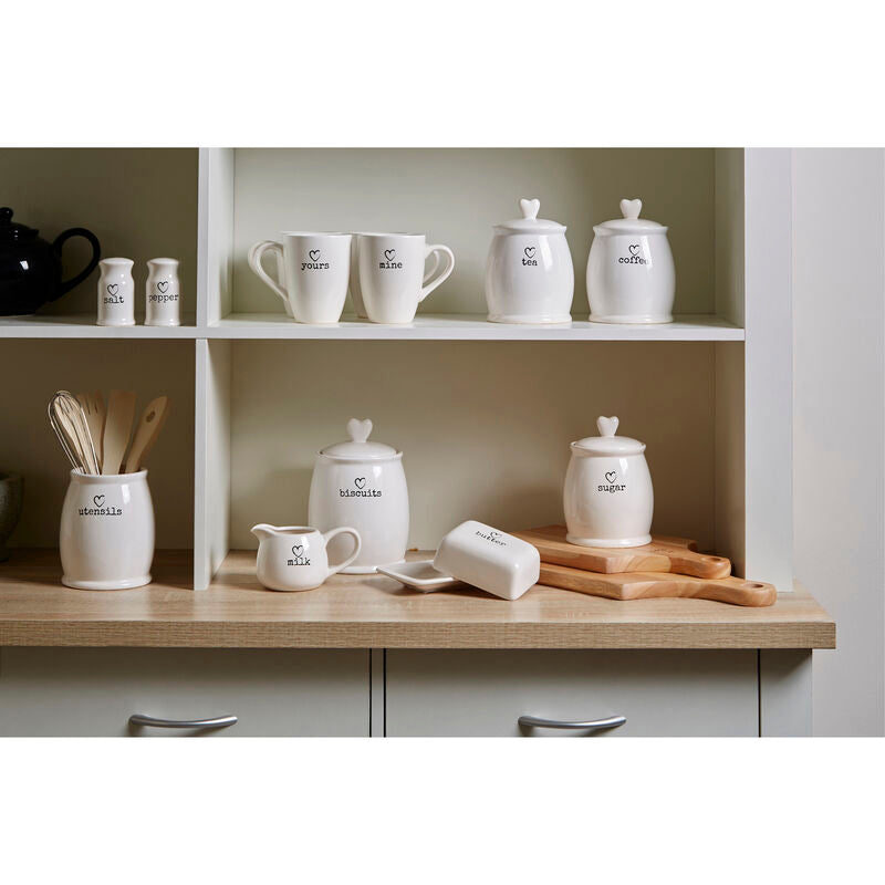 Charm White Dolomite Sugar Canister