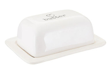 Charm White Dolomite Butter Dish