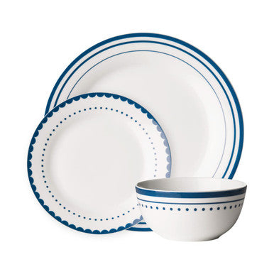 Avie Saturn 12 Piece Blue Dinner Set