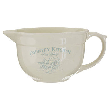 White mixing bowl with &