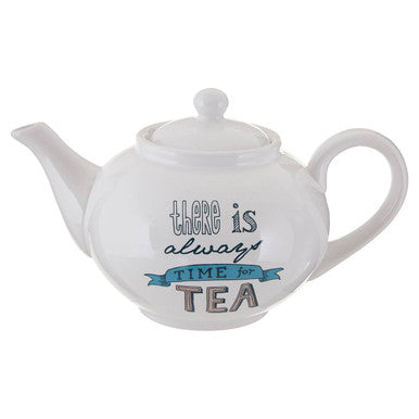 White teapot with &