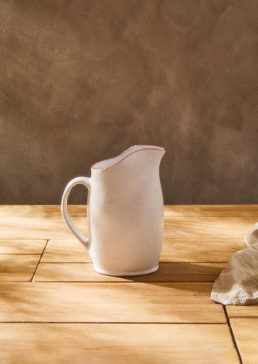 Calisto Terracotta White Glazed Pitcher