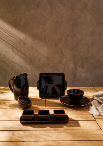 Calisto Terracotta Black Glazed Pitcher