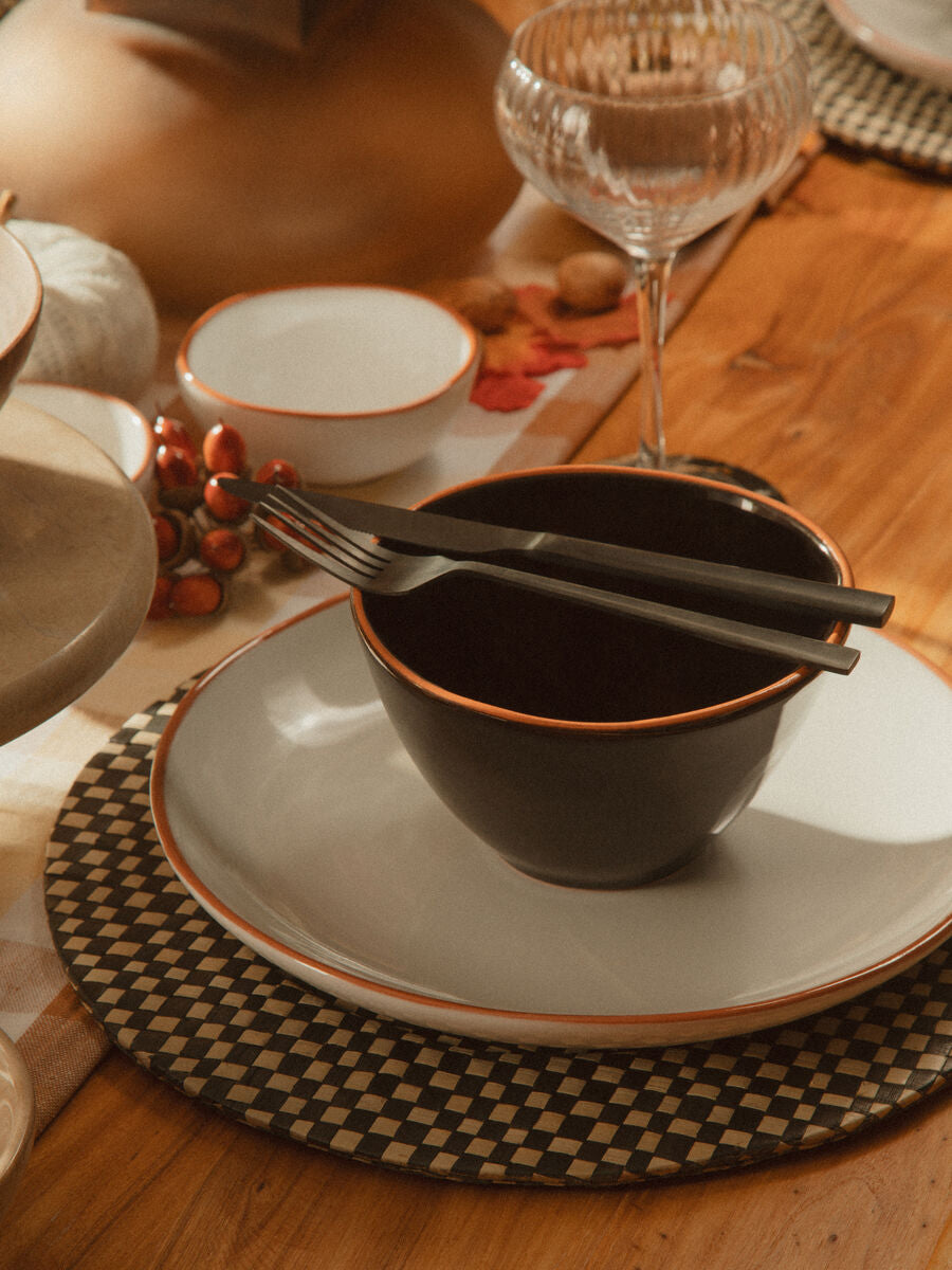 Black Glazed Terracotta Cereal Bowl | Calisto