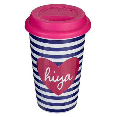 Taza Hiya Ceramic Reusable Mug with Silicone Lid
