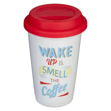 Taza Wake Up Ceramic Travel Mug with Silicone Lid
