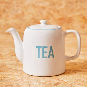 White teapot with &
