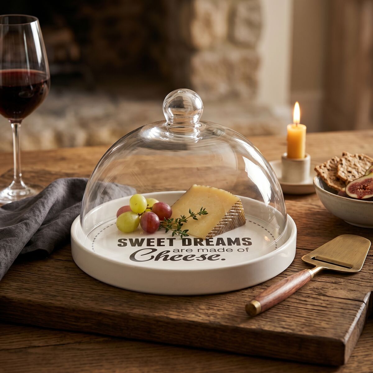 Cheese Board with Glass Dome | Pun and Games