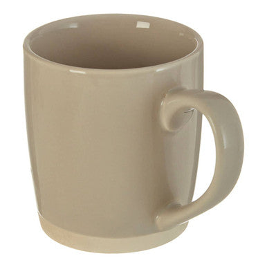 Beige mug on a white background