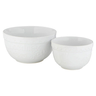 Gigi White Set Of Two Mixing Bowls
