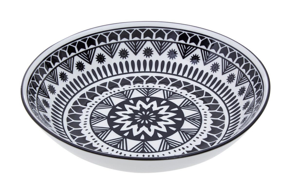 Maya 12 Piece Black And White Dinner Set