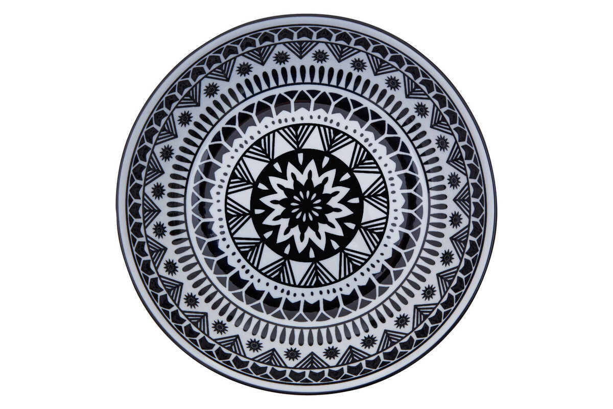 Maya 12 Piece Black And White Dinner Set