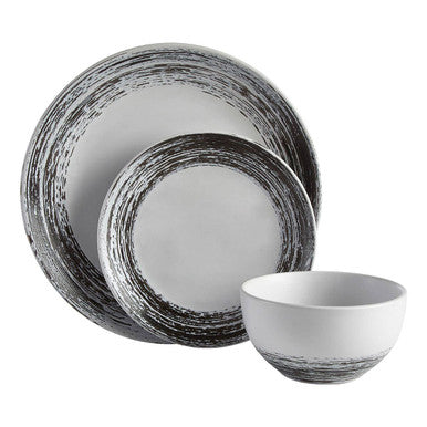 Middag 12 Piece Black And White Dinner Set