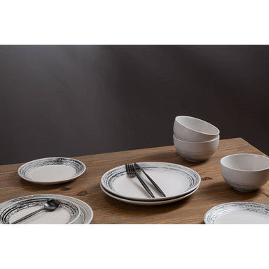 Middag 12 Piece Black And White Dinner Set