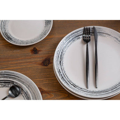 Middag 12 Piece Black And White Dinner Set