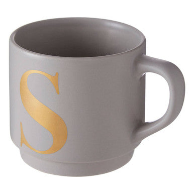 Gray mug with a yellow &