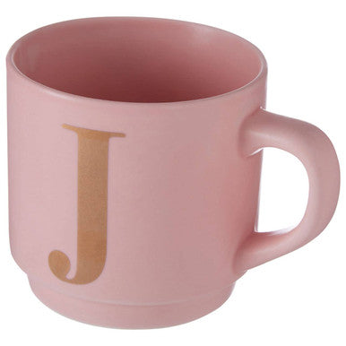 Pink mug with a gold letter &