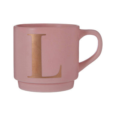 Signet Pink Monogram Mug, L