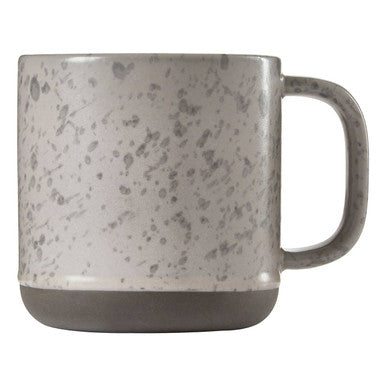 Speckled gray mug on a white background