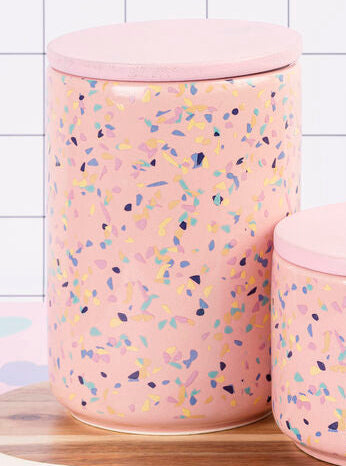 Yuki Large Pink Terrazzo Storage Canister