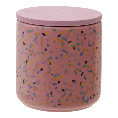 Yuki Medium Pink Terrazzo Storage Canister
